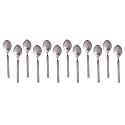 Stainless Steel Spoons Set of 12, Coffee,Sugar & Spice Spoon Length 12cm, Food Grade Silverware for Home & Kitchen-Mirror Polished, (17 Gauge) (Spoon_(Hi-Trend_Design)_12pcs_set, Small)