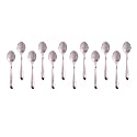 Stainless Steel Spoons Set of 12, Coffee,Sugar &amp; Spice Spoon Length 12cm, Food Grade Silverware for Home &amp; Kitchen-Mirror Polished, (17 Gauge) (Spoon_(Sigma_Design)_12pcs_Set, Small)