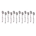 Stainless Steel Spoons Set of 12, Coffee,Sugar &amp; Spice Spoon Length 12cm, Food Grade Silverware for Home &amp; Kitchen-Mirror Polished, (17 Gauge) (Spoon_(Nova_Design)_12pcs_Set, Small)