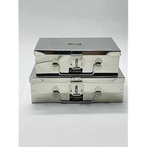stainless steel storage boxescash petipooja petiorganizervanitysafe locker storage 18cm11cm6cm 21cm135cm7cm set of 2 peti - 7 8