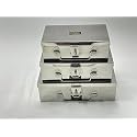 Stainless Steel Storage Boxes,Cash Peti,Pooja Peti,Organizer,Vanity Box,Safe Locker Box Storage Box (21cm*13.5cm*7cm, 22cm*16cm*7.5cm, 26cm*18.5cm*8cm, Set of 3 Peti - 8, 9, 10 No)
