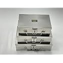 Stainless Steel Storage Boxes,Cash Peti,Pooja Peti,Organizer,Vanity Box,Safe Locker Box Storage Box (18cm*11cm*6cm, 21cm*13.5cm*7cm, 22cm*16cm*7.5cm, Set of 3 Peti - 7, 8, 9 No.)