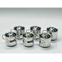 Stainless Steel Tea Cup Silver Mirror Finish & Flower Design|Unbreakable Cups for Tea & Coffee for Daily Use |Silver| 80 ML Each | (Design, 6)