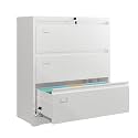 DEVAISE 3 Drawer Lateral File Cabinet with Lock, Assembly Required
