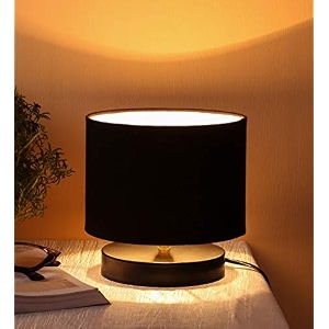 devansh black cotton shade lamp with black wood base for decorationofficehomegiftingstudy for officehomegifting -7x7x7 inches -