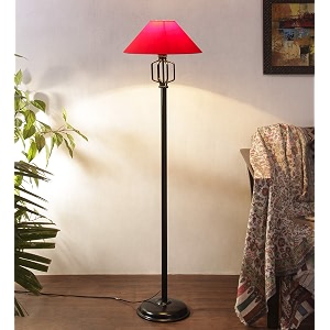 devansh a504 red cotton designer iron floor lamp for home decor 1334 red medium