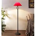 Devansh A504, Red Cotton Designer Iron Floor Lamp for Home Decor (13" Red, Medium)