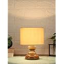 Devansh AP62, Wood Table lamp with Off-White Cotton Shade