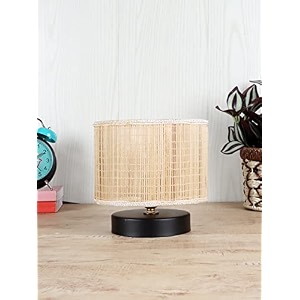 devansh ap67 iron table lamp with bamboo shade