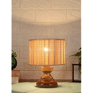 devansh at61 wood table lamp with bamboo shade