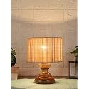Devansh AT61, Wood Table lamp with Bamboo Shade