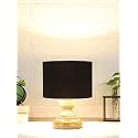 Devansh AT63, Wood Table lamp with Black Cotton Shade