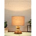 Devansh AT67, Wood Table lamp with Grey Cotton Shade
