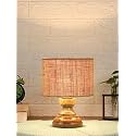 Devansh AT69, Wood Table lamp with Beige Jute Shade