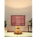 Devansh AT72, Wood Table lamp with Maroon Jute Shade