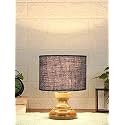 Devansh AT73, Wood Table lamp with Blue Jute Shade