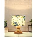 Devansh AT74, Wood Table lamp with Multicolor Cotton Shade