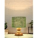 Devansh AT77, Wood Table lamp with Green Jute Shade