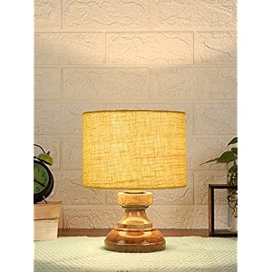 devansh at82 wood table lamp with yellow jute shade