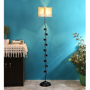 devansh bamboo star flower iron floor standing lamp natural