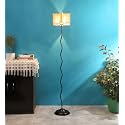 Devansh Bamboo Star Zig Zag Iron Floor Standing Lamp (Natural)