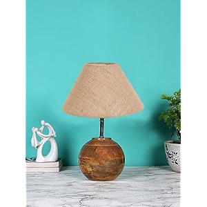 devansh beige jute with natural wood table lamp