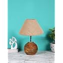 Devansh Beige Jute with Natural Wood Table Lamp