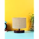 Devansh Beige Jute Table lamp with Wood Brown Base