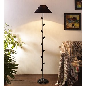 devansh black cotton floor lamp