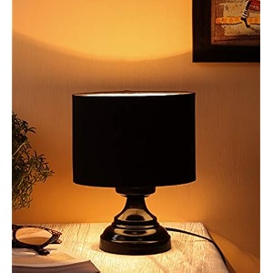devansh black cotton table lamp