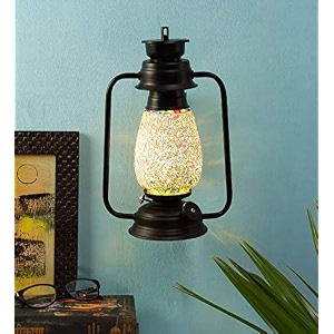 devansh black mosaic glass lantern wall mounted lamp multicolor