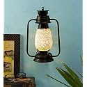 Devansh Black Mosaic Glass Lantern Wall Mounted Lamp (Multicolor)