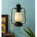Devansh Black Mosaic Glass Lantern Wall Mounted Lamp (Multicolor)