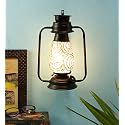 Devansh Black Mosaic Glass Lantern Wall Mounted Lamp (Multicolor)