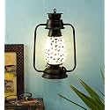 Devansh Black Mosaic Glass Lantern Wall Mounted Lamp (Multicolor)