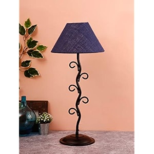 devansh blue jute abstract table lamp