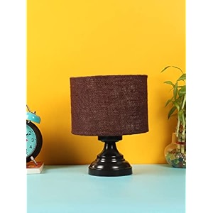 devansh brown jute table lamp with iron base