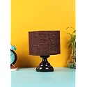 Devansh Brown Jute Table lamp with Iron Base