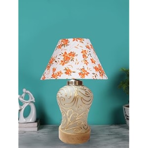 devansh conical multicolor cotton shade lamp with wood amp mosaicglass base for decorationofficehomegiftingstudy for decorationofficehomegiftingstudy -10x10x145 inches -m
