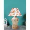 Devansh Conical Multicolor Cotton Shade Lamp with Wood &amp; MosaicGlass Base for Decoration/Office/Home/Gifting/Study for Decoration/Office/Home/Gifting/Study -(10x10x14.5) Inches -M