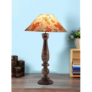 devansh coolie multicolor cotton shade lamp with wood base for decorationofficehomegiftingstudy for officehomegifting -13x13x21 inches -