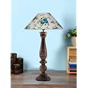 Devansh Coolie Multicolor Cotton Shade Lamp with Wood Base for Decoration/Office/Home/Gifting/Study for Office/Home/Gifting -(13x13x21) Inches -