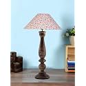 Devansh Coolie Multicolor Cotton Shade Lamp with Wood Base for Decoration/Office/Home/Gifting/Study for Office/Home/Gifting -(13x13x21) Inches -