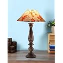 Devansh Coolie Multicolor Cotton Shade Lamp with Wood Base for Decoration/Office/Home/Gifting/Study for Office/Home/Gifting -(13x13x21) Inches -