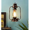 Devansh Copper Clear Glass Lantern Wall Mounted Lamp (Clear)