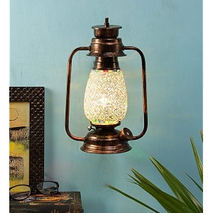 devansh copper mosaic glass lantern wall mounted lamp multicolor