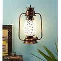 Devansh Copper Mosaic Glass Lantern Wall Mounted Lamp (Multicolor)