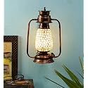 Devansh Copper Mosaic Glass Lantern Wall Mounted Lamp (Multicolor)