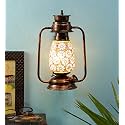 Devansh Copper Mosaic Glass Lantern Wall Mounted Lamp (Multicolor)