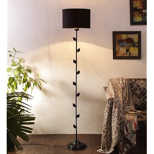 devansh cotton black floor lamp